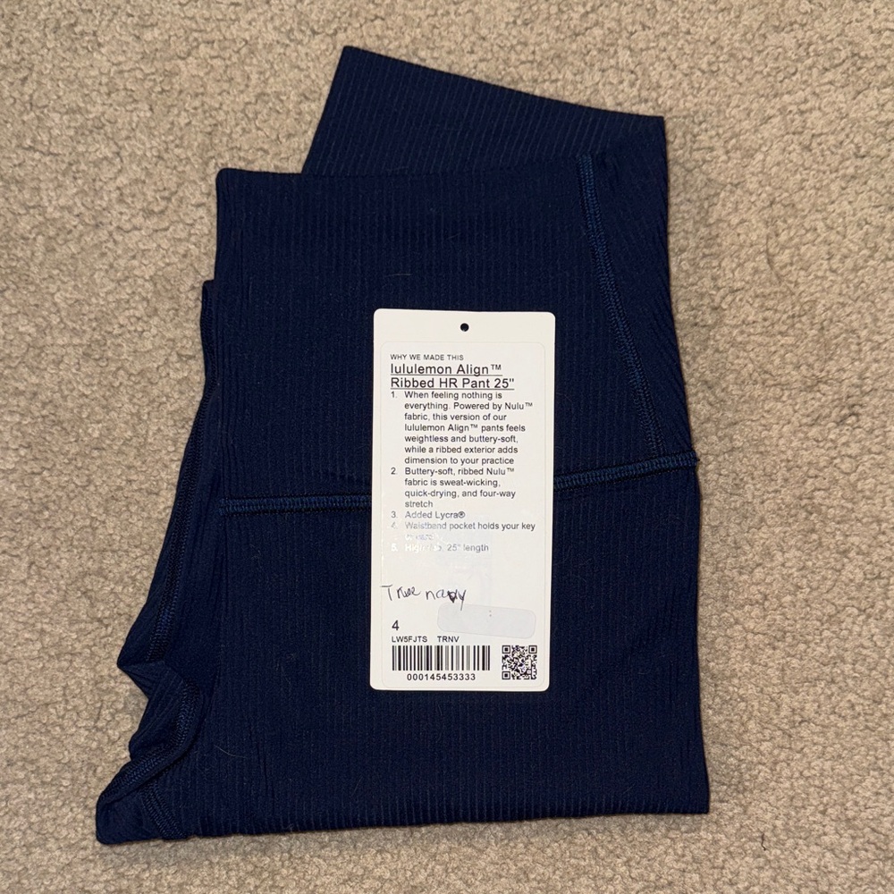 Lululemon Align Ribbed High-Rise 25” Leggings Pant - True Navy Size 4